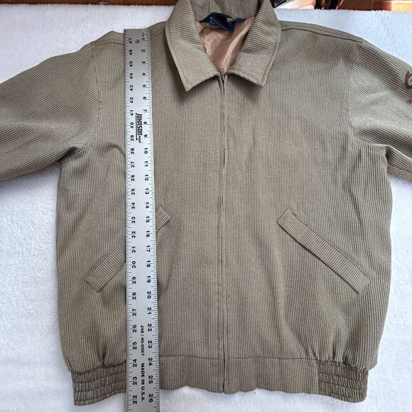 Vintage Sunderland Of Scotland Mens Herringbone Zip Up Bomber Jacket Large Brown - Picture 10 of 11